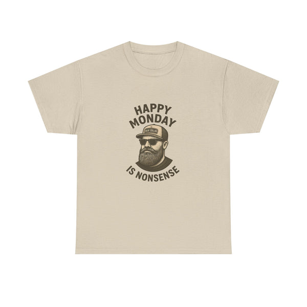 Stylish Unisex Cotton Tee - 'Happy Monday is Nonsense'